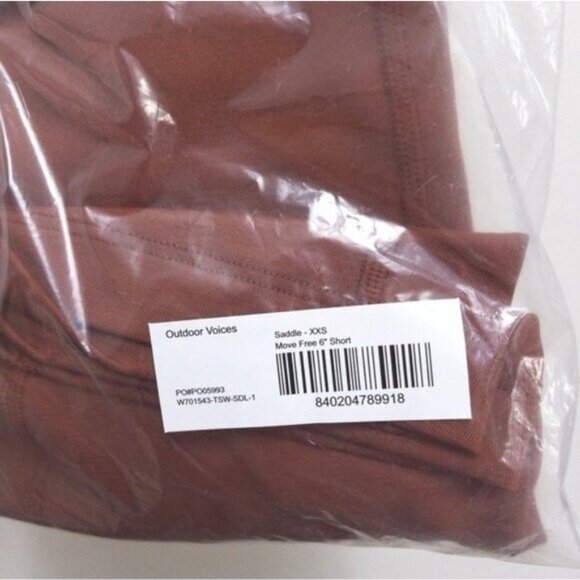 NWT Outdoor Voices Move Free 6" Biker Short XXS Saddle Brown Workout - Picture 8 of 9